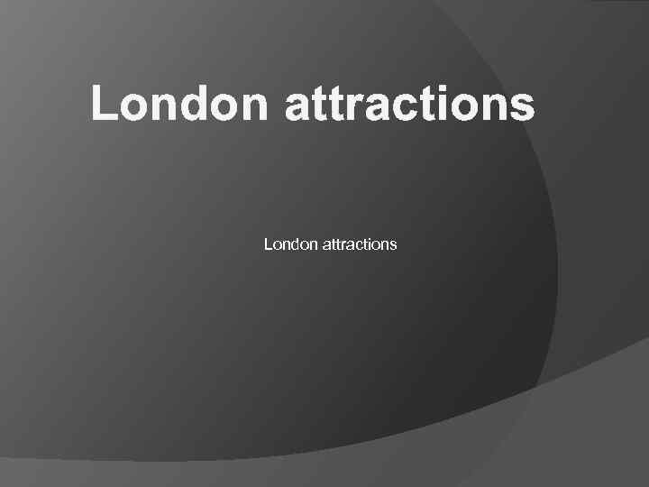 London attractions 