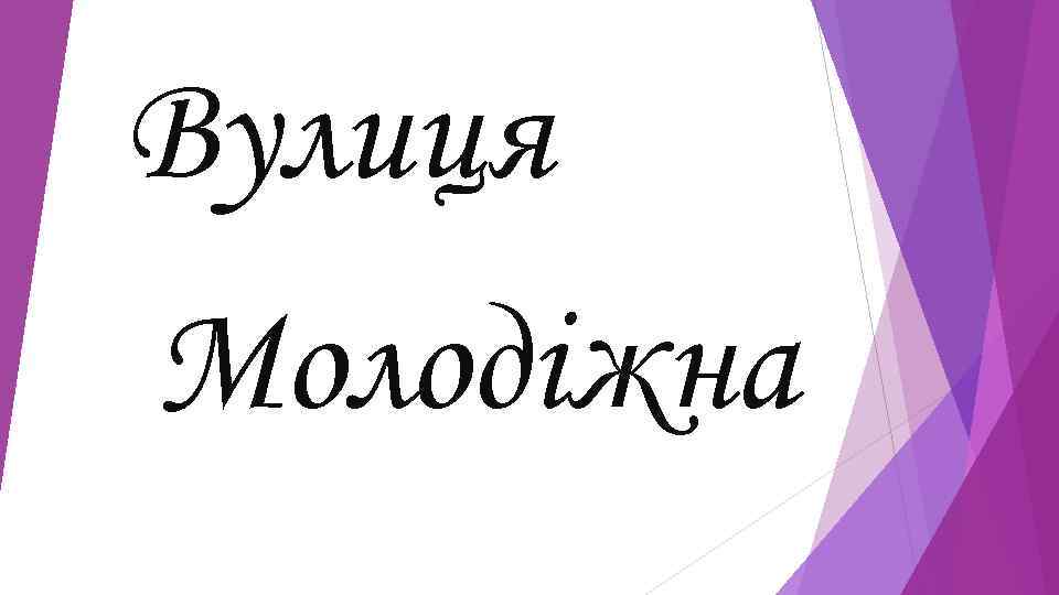 Вулиця Молодіжна 