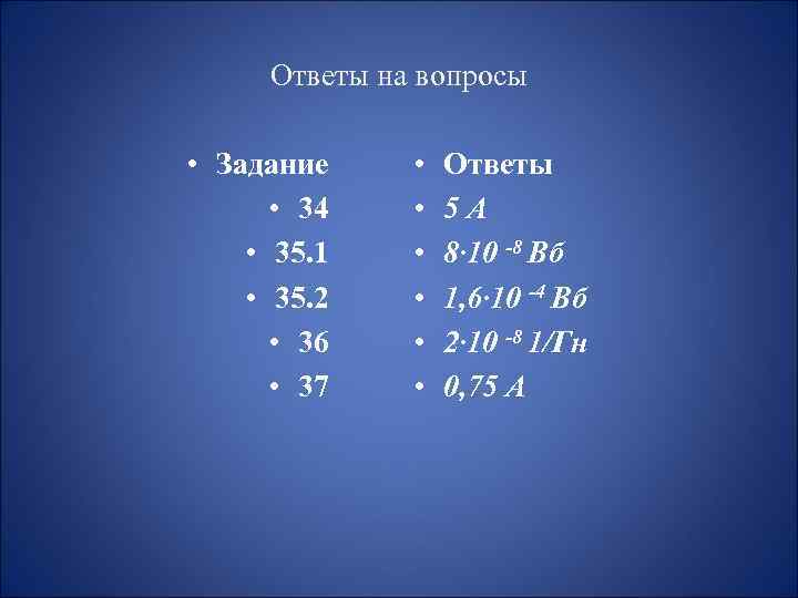Ответы на вопросы • Задание • 34 • 35. 1 • 35. 2 •