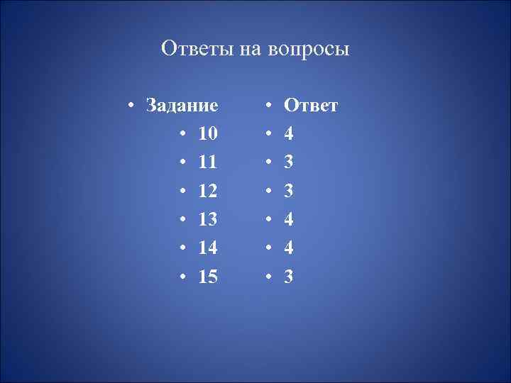 Ответы на вопросы • Задание • 10 • 11 • 12 • 13 •