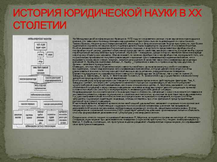 ИСТОРИЯ ЮРИДИЧЕСКОЙ НАУКИ В ХХ СТОЛЕТИИ На Международной конференции во Франции в 1972 году