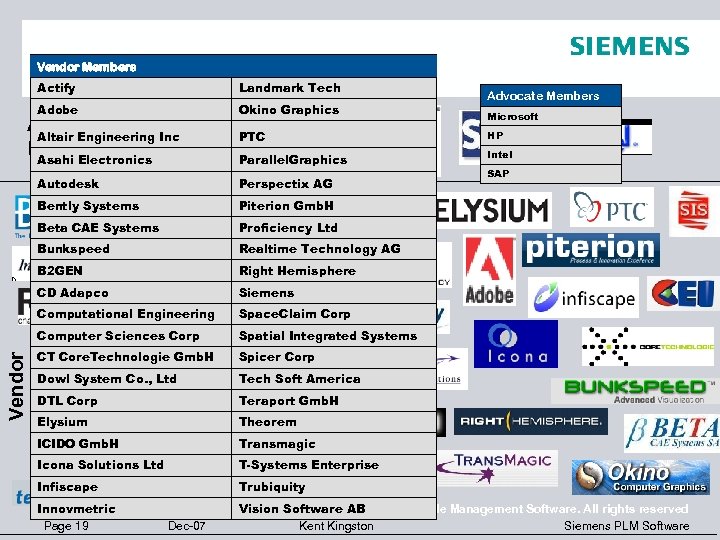 Vendor Members JT Open Program Members Actify Landmark Tech Adobe Okino Graphics Advocate Altair