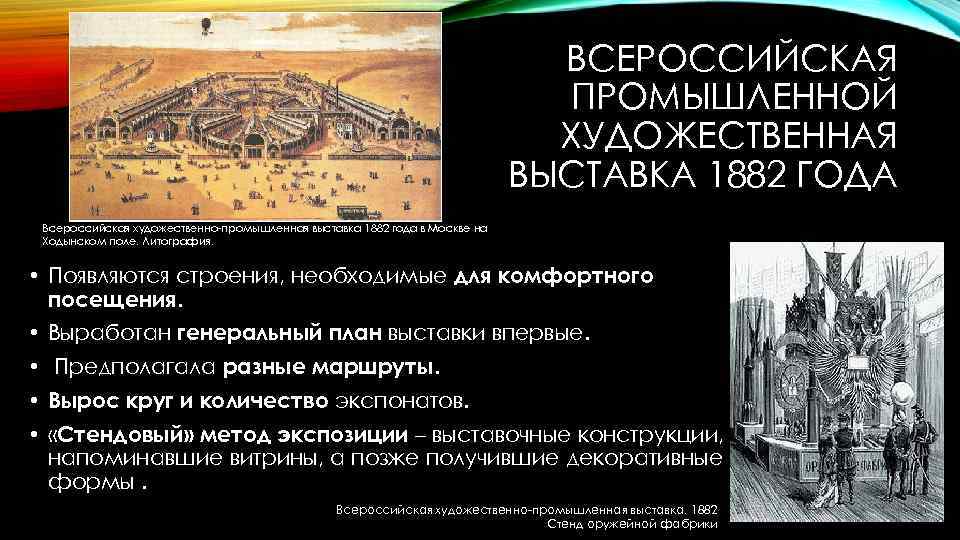 ВСЕРОССИЙСКАЯ ПРОМЫШЛЕННОЙ ХУДОЖЕСТВЕННАЯ ВЫСТАВКА 1882 ГОДА Всероссийская художественно-промышленная выставка 1882 года в Москве на