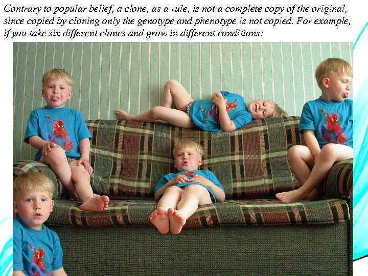 Contrary to popular belief, a clone, as a rule, is not a complete copy