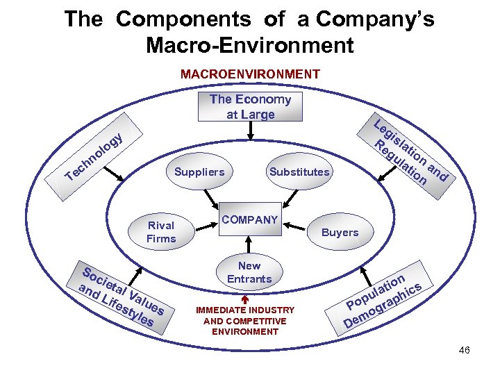 The Components of a Company’s Macro-Environment MACROENVIRONMENT The Economy at Large Le gi Re