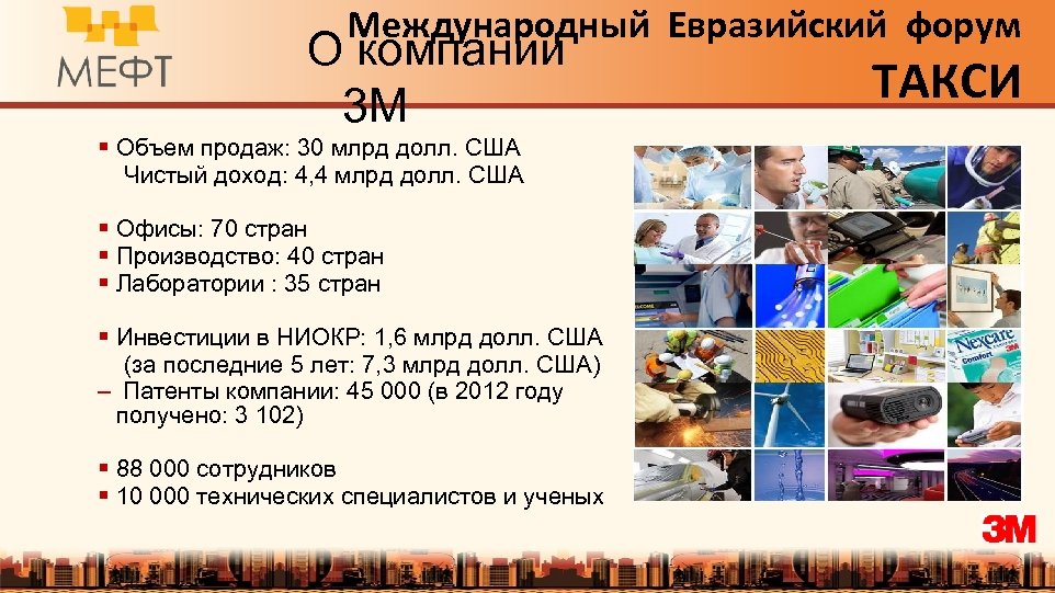 Международный Евразийский форум О компании 3 M § Объем продаж: 30 млрд долл. США