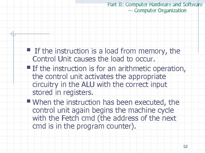 Part II: Computer Hardware and Software — Computer Organization § If the instruction is