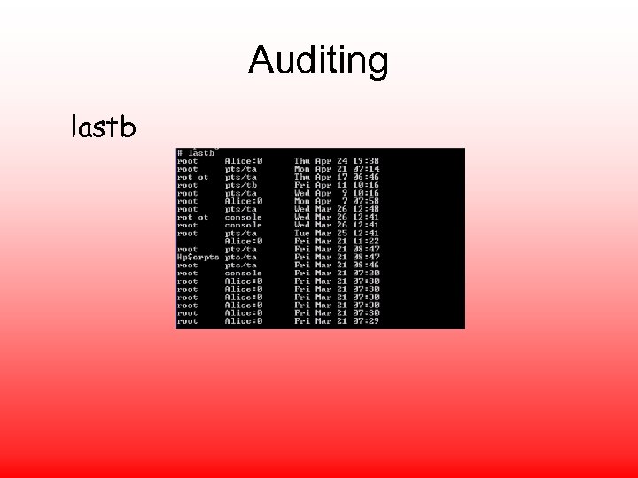 Auditing lastb 