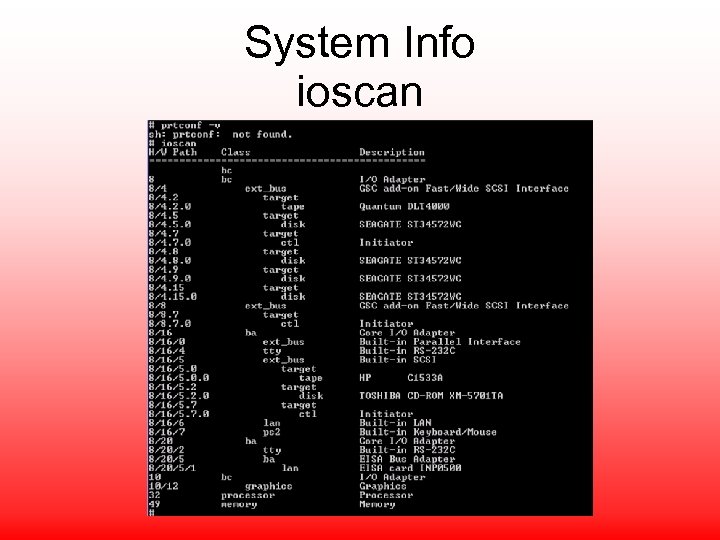 System Info ioscan 