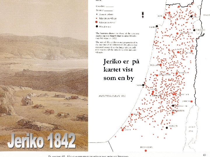 Jeriko er på kartet vist som en by 