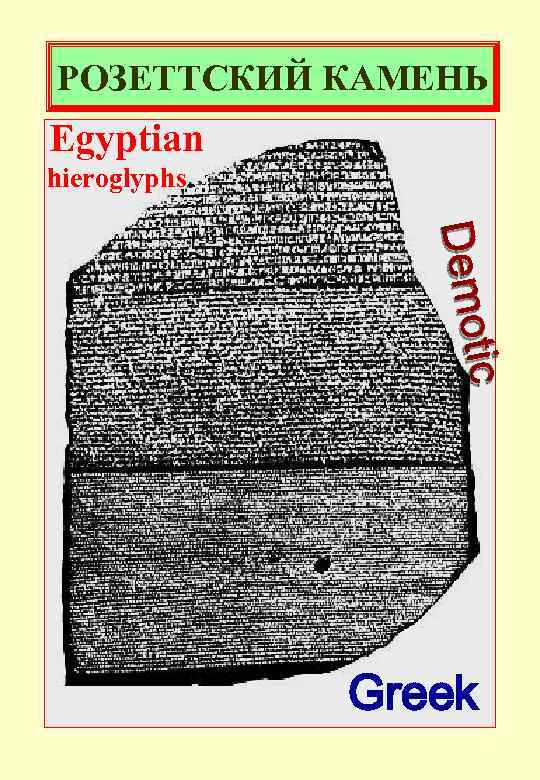 РОЗЕТТСКИЙ КАМЕНЬ Egyptian hieroglyphs Demo tic Greek 71 