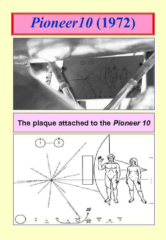 Pioneer 10 (1972) The plaque attached to the Pioneer 10 