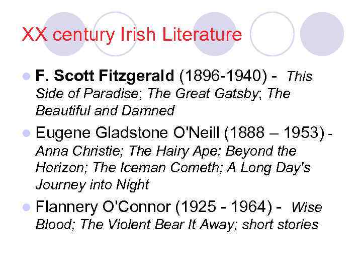 XX century Irish Literature l F. Scott Fitzgerald (1896 -1940) - This Side of