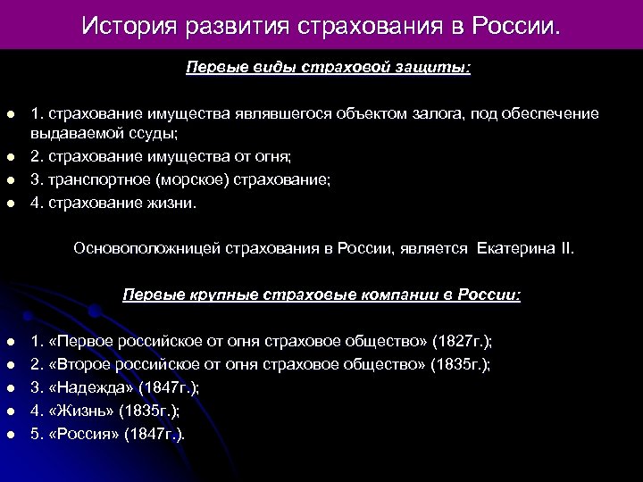 Презентация на тему история развития страхования