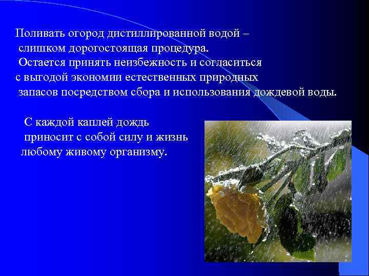 Поливать огород дистиллированной водой – слишком дорогостоящая процедура. Остается принять неизбежность и согласиться с