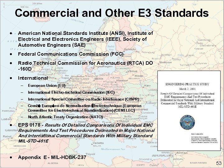 Commercial and Other E 3 Standards · American National Standards Institute (ANSI), Institute of