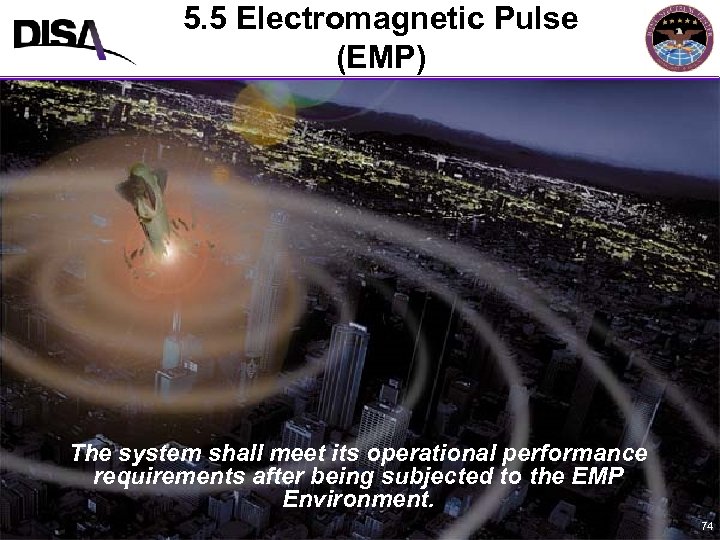 5. 5 Electromagnetic Pulse MIL-STD-464 A Format (EMP) The system shall meet its operational