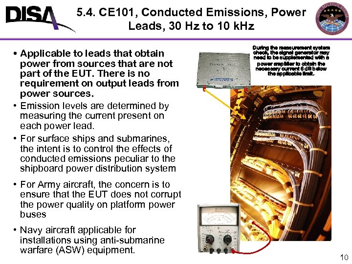 5. 4. CE 101, Conducted Emissions, Power Leads, 30 Hz to 10 k. Hz