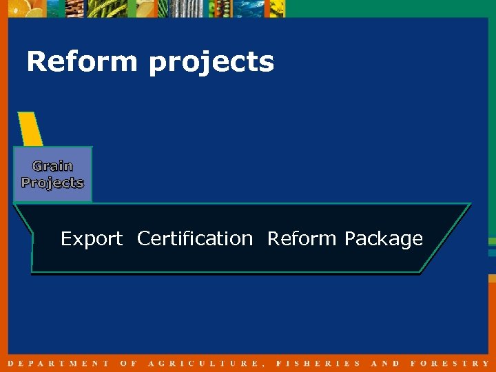 Reform projects Grain Projects Export Certification Reform Package 