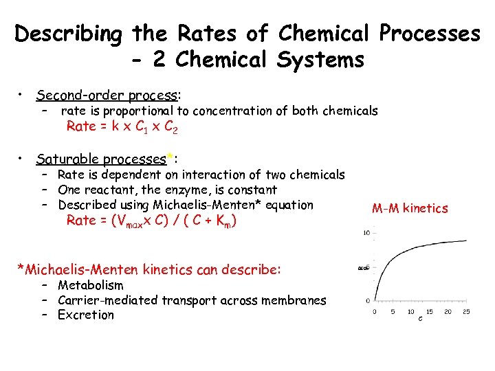 Describing the Rates of Chemical Processes - 2 Chemical Systems • Second-order process: –