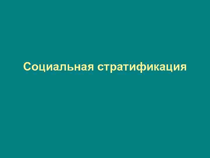 Социальная стратификация 