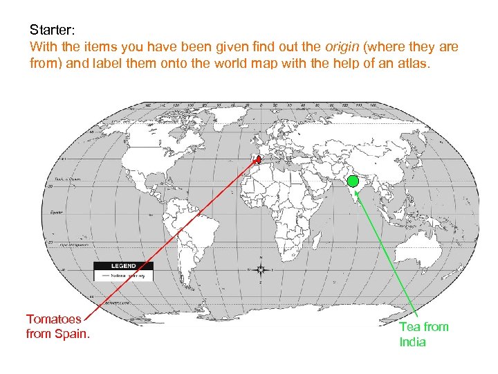 Starter: With the items you have been given find out the origin (where they