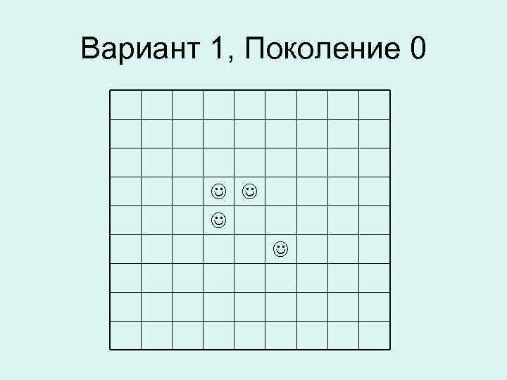 Вариант 1, Поколение 0 