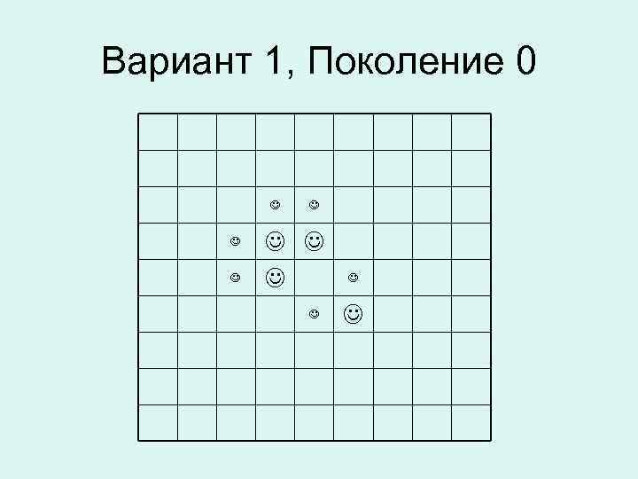 Вариант 1, Поколение 0 