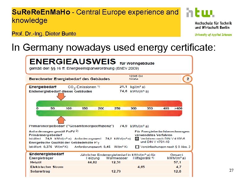 Su. Re. En. Ma. Ho - Central Europe experience and knowledge Prof. Dr. -Ing.