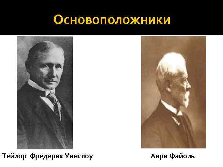 Основоположники Тейлор Фредерик Уинслоу Анри Файоль 