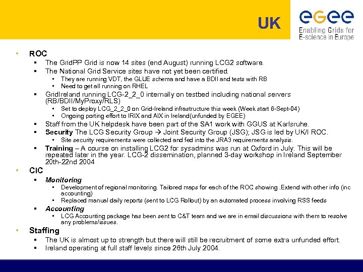 UK • ROC § § The Grid. PP Grid is now 14 sites (end