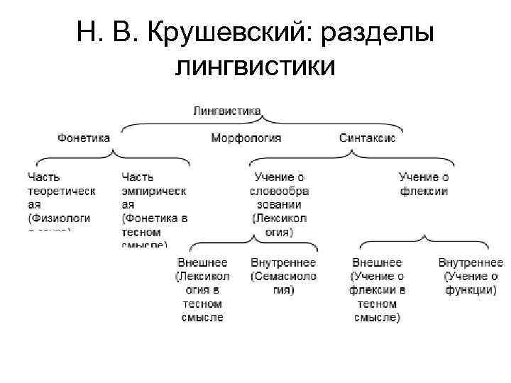 Н. В. Крушевский: разделы лингвистики 