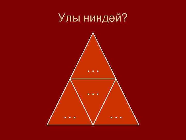 Улы ниндәй? … … 