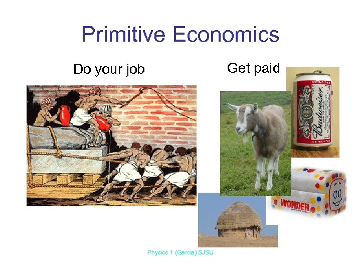 Primitive Economics Get paid Do your job Physics 1 (Garcia) SJSU 
