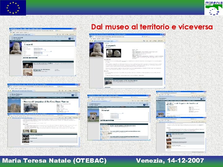 Dal museo al territorio e viceversa Maria Teresa Natale (OTEBAC) Venezia, 14 -12 -2007