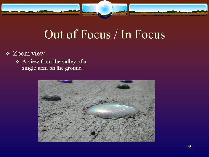 Out of Focus / In Focus v Zoom view v A view from the