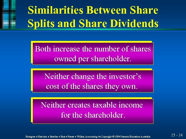 Similarities Between Share Splits and Share Dividends Both increase the number of shares owned
