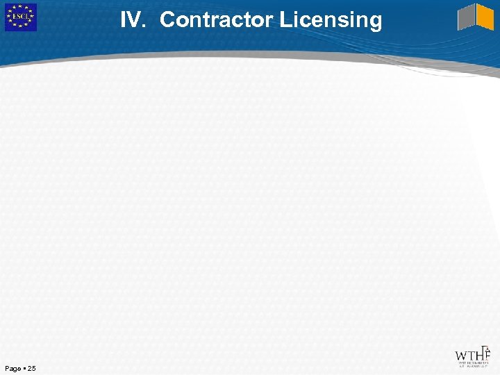IV. Contractor Licensing Page 25 