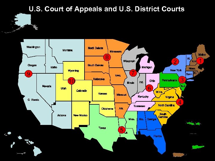 U. S. Court of Appeals and U. S. District Courts 8 1 2 7