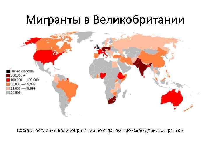 Мигранты в Великобритании Состав населения Великобритании по странам происхождения мигрантов 