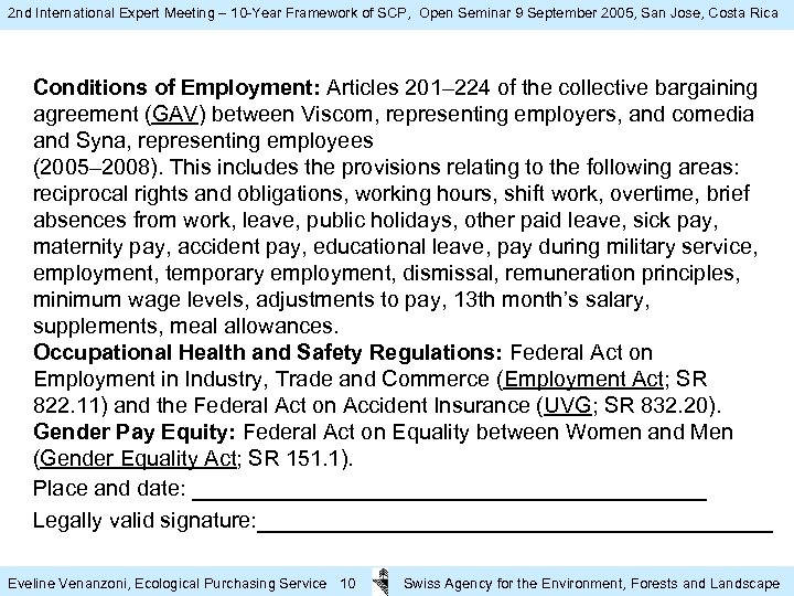 2 nd International Expert Meeting – 10 -Year Framework of SCP, Open Seminar 9