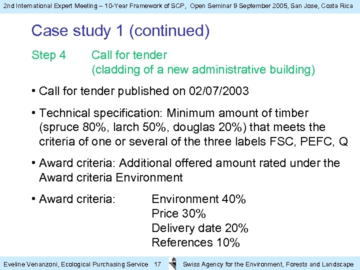 2 nd International Expert Meeting – 10 -Year Framework of SCP, Open Seminar 9