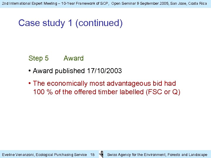2 nd International Expert Meeting – 10 -Year Framework of SCP, Open Seminar 9