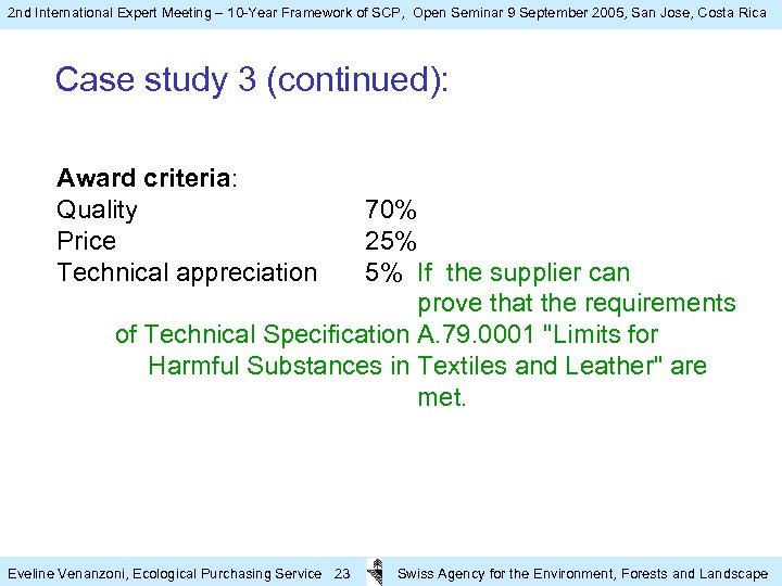 2 nd International Expert Meeting – 10 -Year Framework of SCP, Open Seminar 9