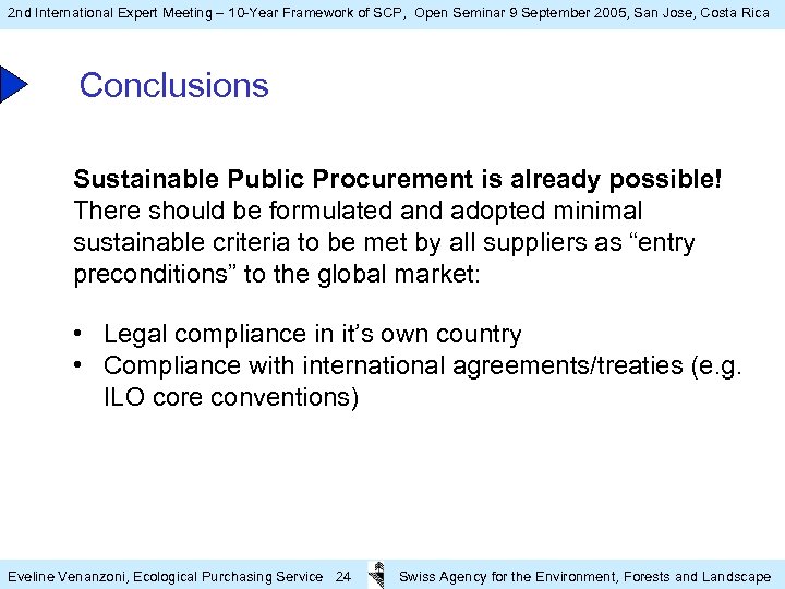 2 nd International Expert Meeting – 10 -Year Framework of SCP, Open Seminar 9