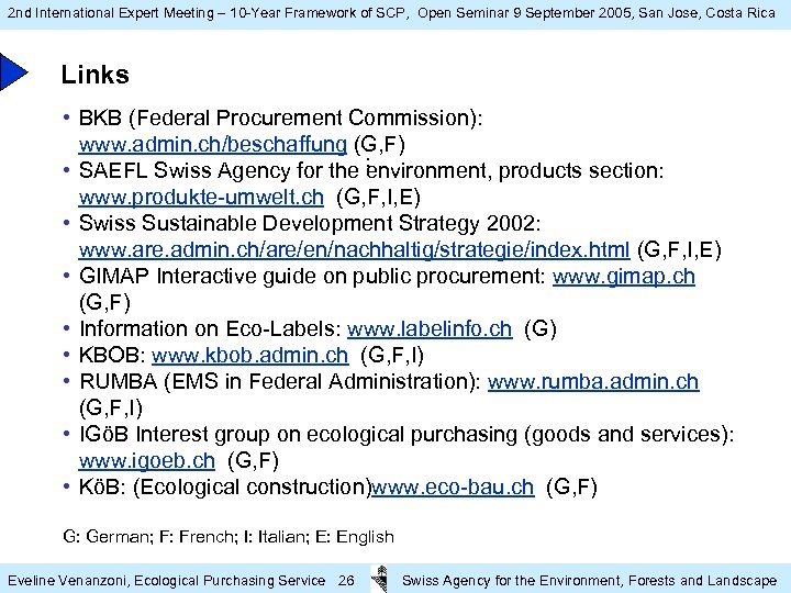 2 nd International Expert Meeting – 10 -Year Framework of SCP, Open Seminar 9