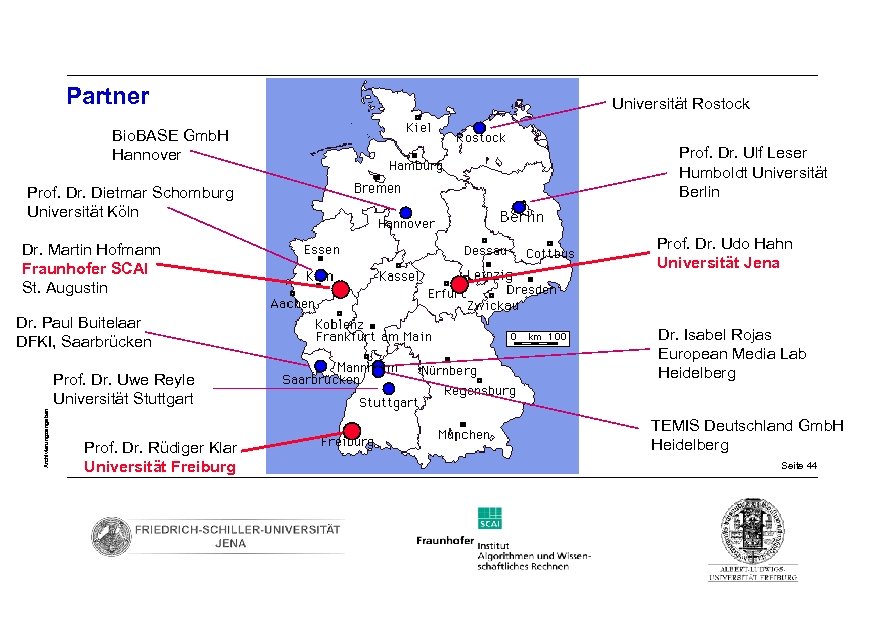 Partner Bio. BASE Gmb. H Hannover Prof. Dr. Dietmar Schomburg Universität Köln Dr. Martin