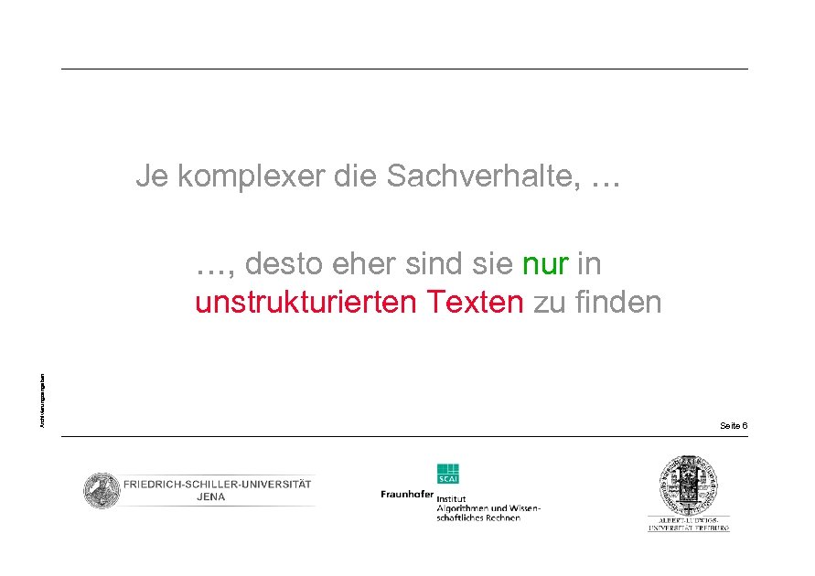 Je komplexer die Sachverhalte, … Archivierungsangaben …, desto eher sind sie nur in unstrukturierten