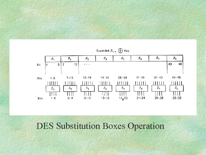 DES Substitution Boxes Operation 