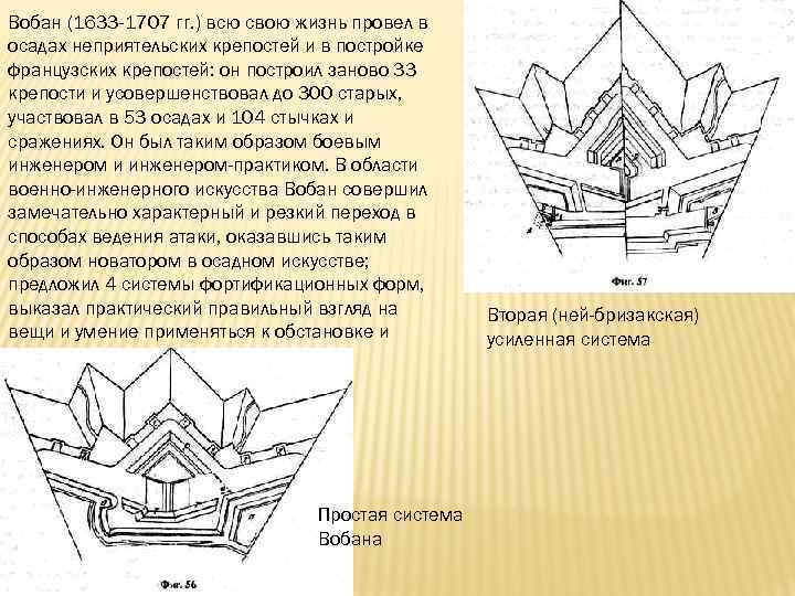 Вобан (1633 -1707 гг. ) всю свою жизнь провел в осадах неприятельских крепостей и